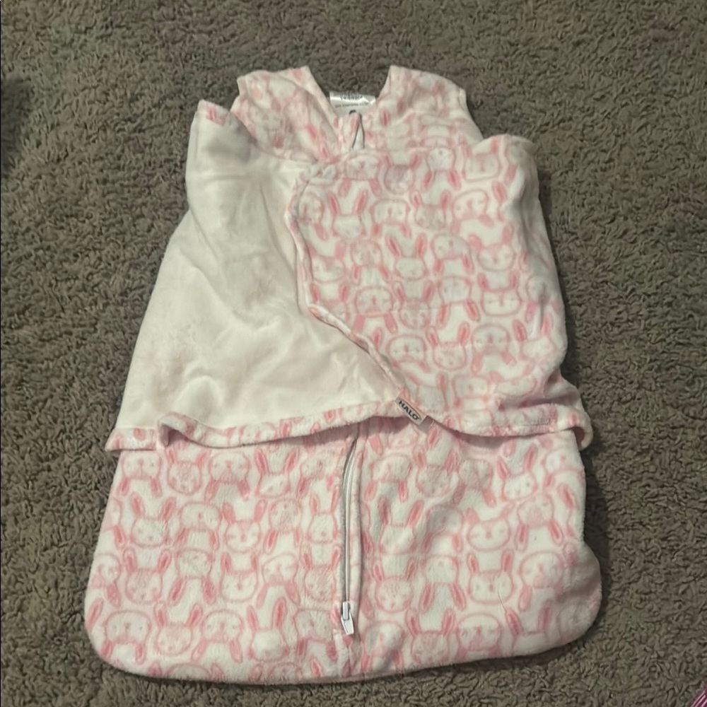 Halo Bunny Pink and White Swaddle Sleep Sack